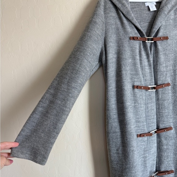 Kenar Longline Wool Coat Equestrian Faux Leather Toggle Closure Medium - Picture 5 of 9